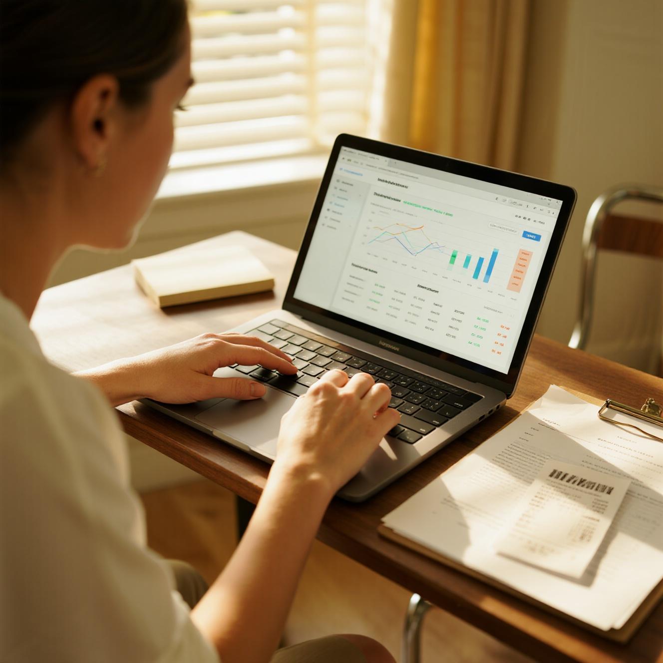 small business owner reviewing financial dashboard with free accounting software